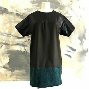 Banana Republic faux leather wool colorblock